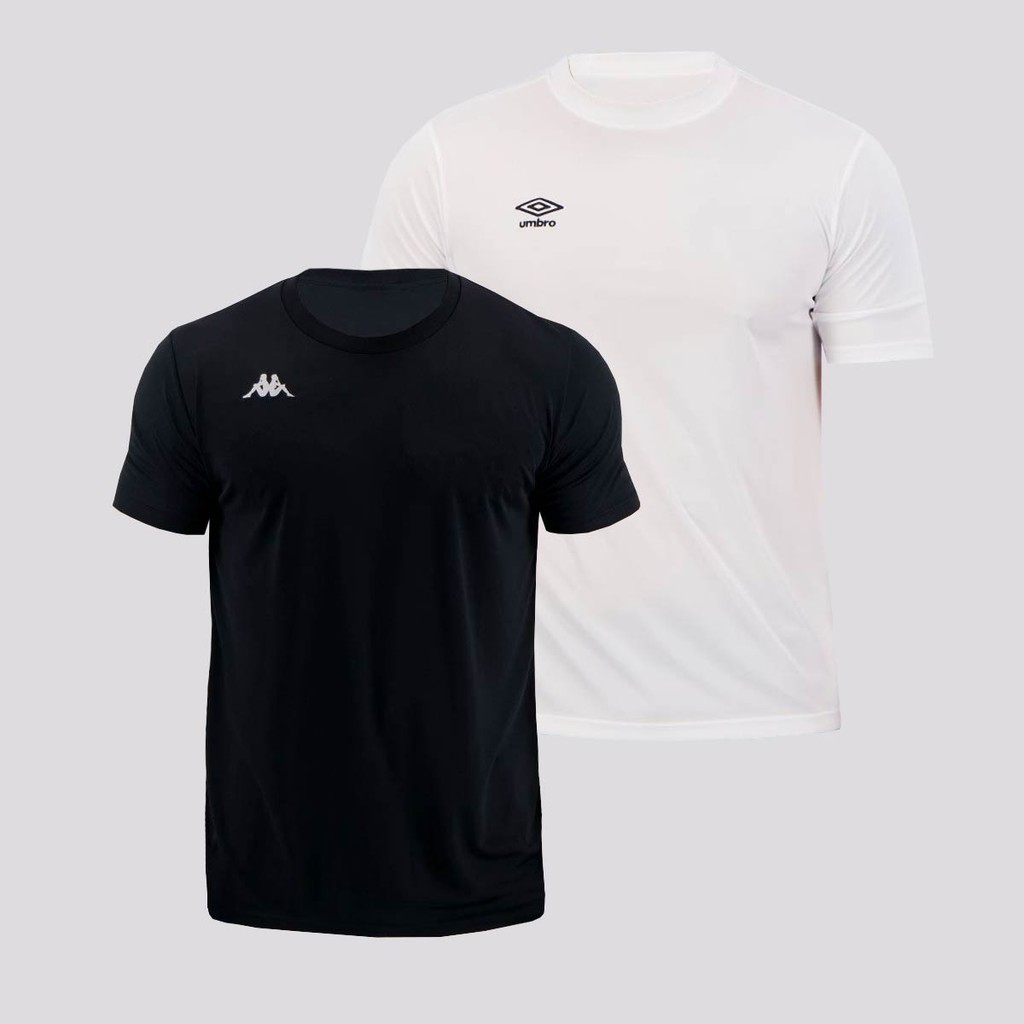 Kit Camisas Umbro TWR e Kappa Moderna Branca e Pre