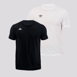 Kit Camisas Umbro TWR e Kappa Moderna Branca e Pre