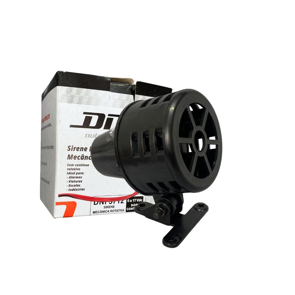 Sirene Som Viatura Sirene Rotativa 117dB Tipo Viatura Alarme 12v DNI3712 em Oferta na Shopee