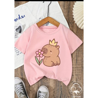 Camiseta Infantil Capibara Básica 100% Algodão Capivara Flor em Oferta na Shopee
