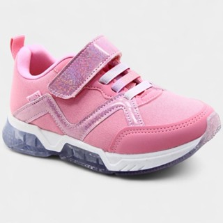 Tênis Infantil Klin Light Led Detalhe Holográfico Menina - Rosa em Oferta na Shopee