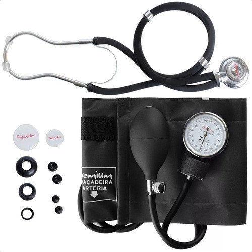 Aparelho De Pressão Arterial Manual C/ Estetoscópio Preto