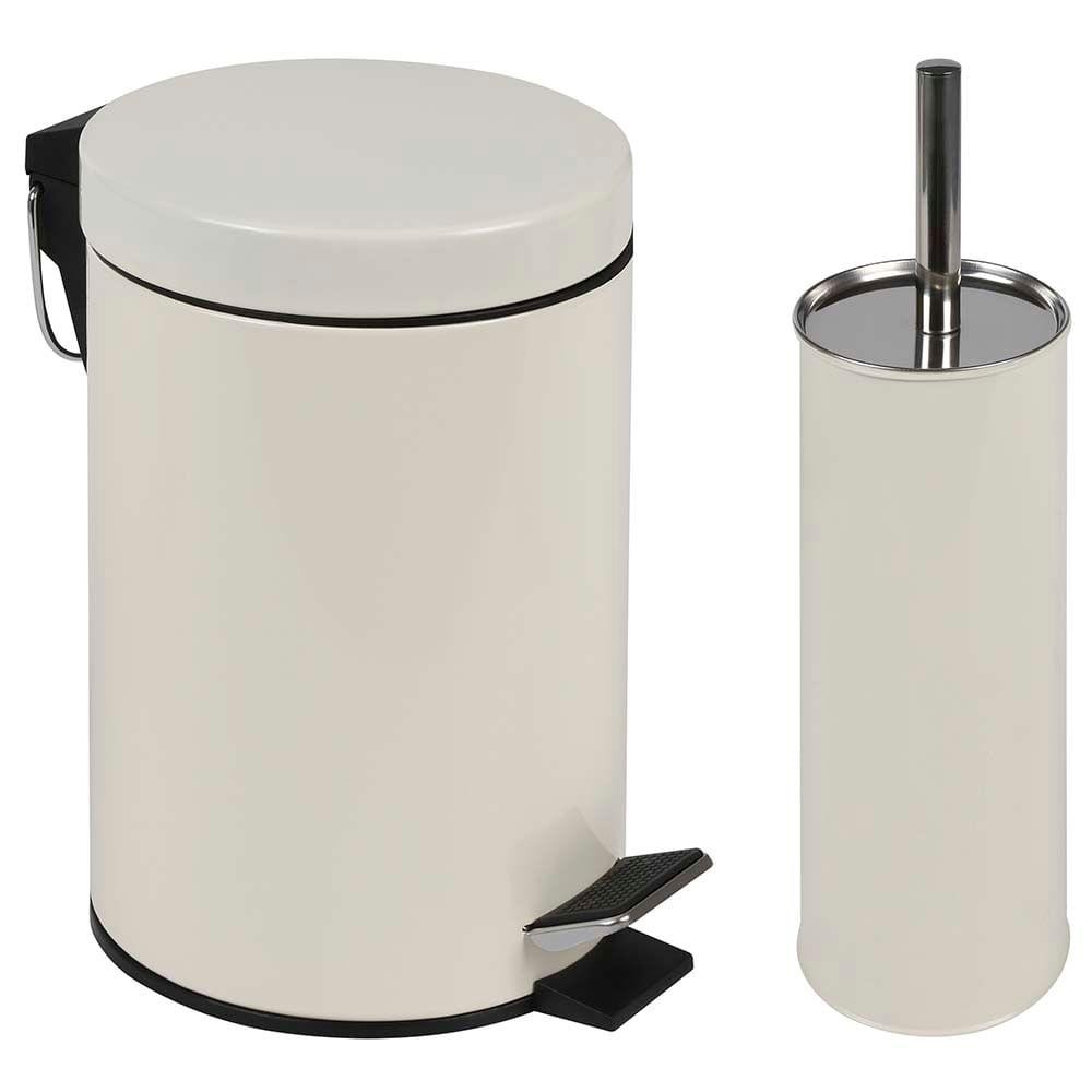 Conjunto Ágata Lixeira 3L e Escova Higiênica Bege em Oferta na Shopee