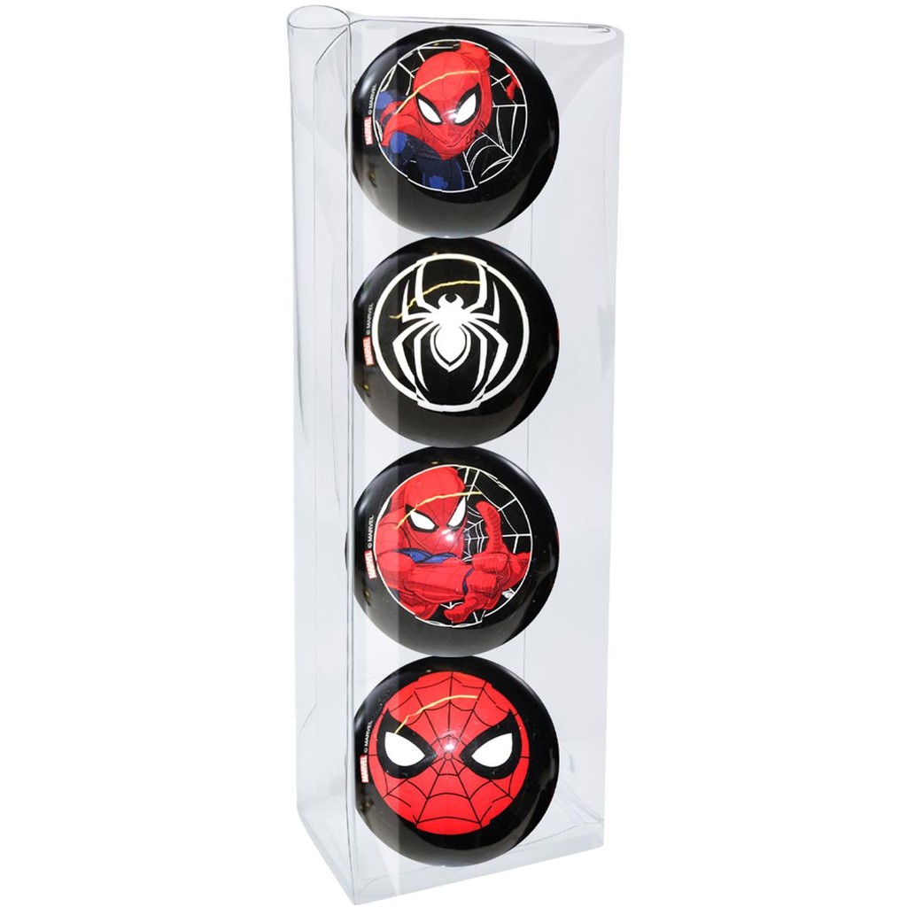 Bola pra Arvore de Natal do Homem Aranha Preto 8cm - 4 Unidades