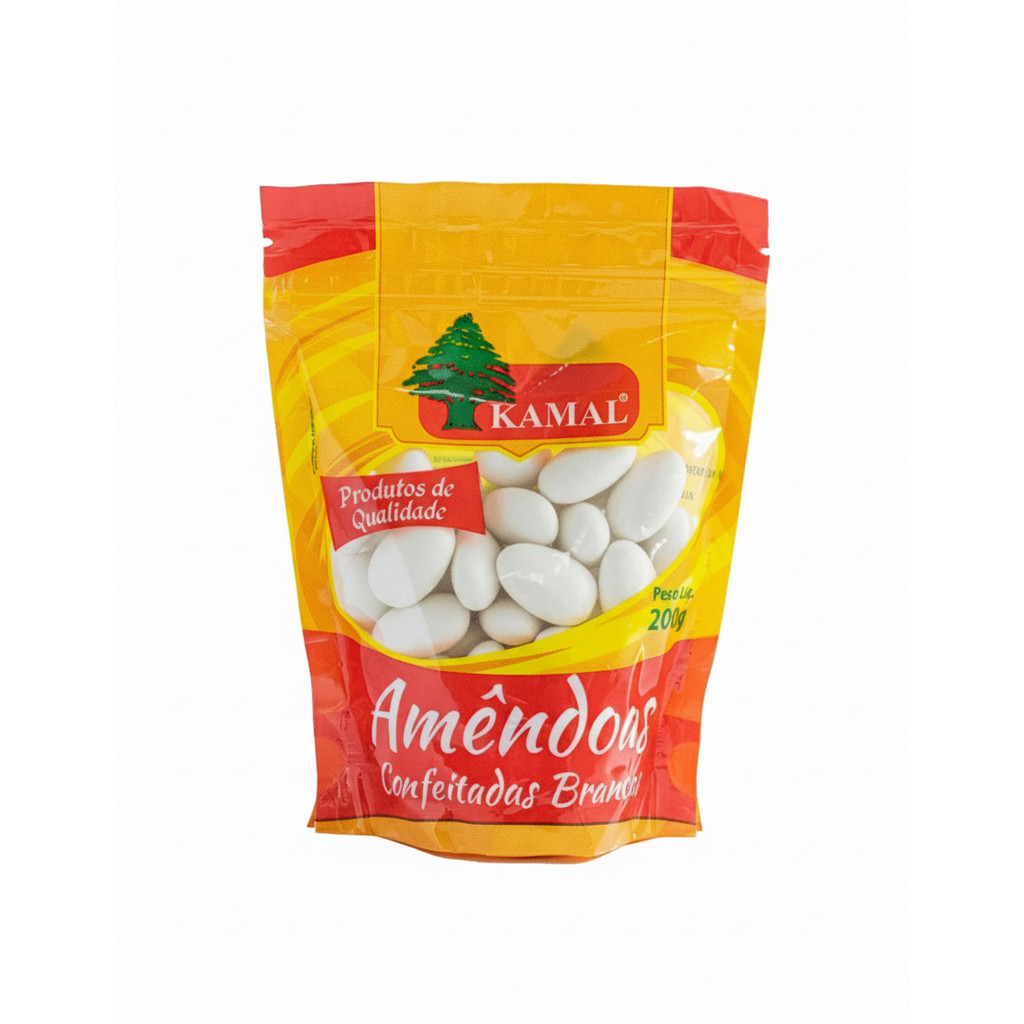Amêndoa Confeitada Doce Branca 200g - Kamal