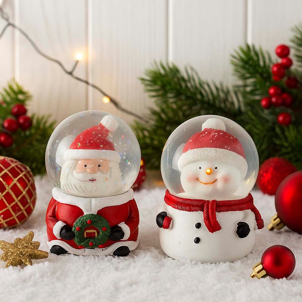 Enfeite De Natal Globo de Neve Natalino 7cm