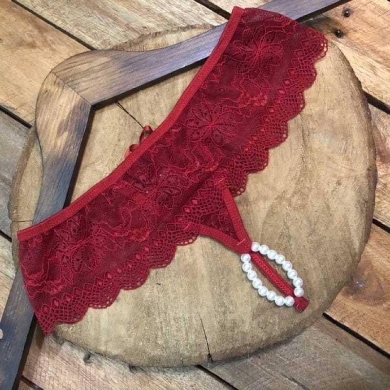 Calcinha Tailandesa pérola lingerie rendada
