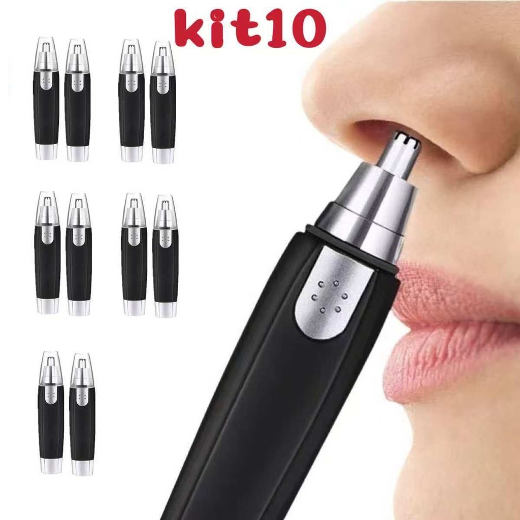 Kit 10 Mini Aparador Elétrico Facial de Pêlos Nariz