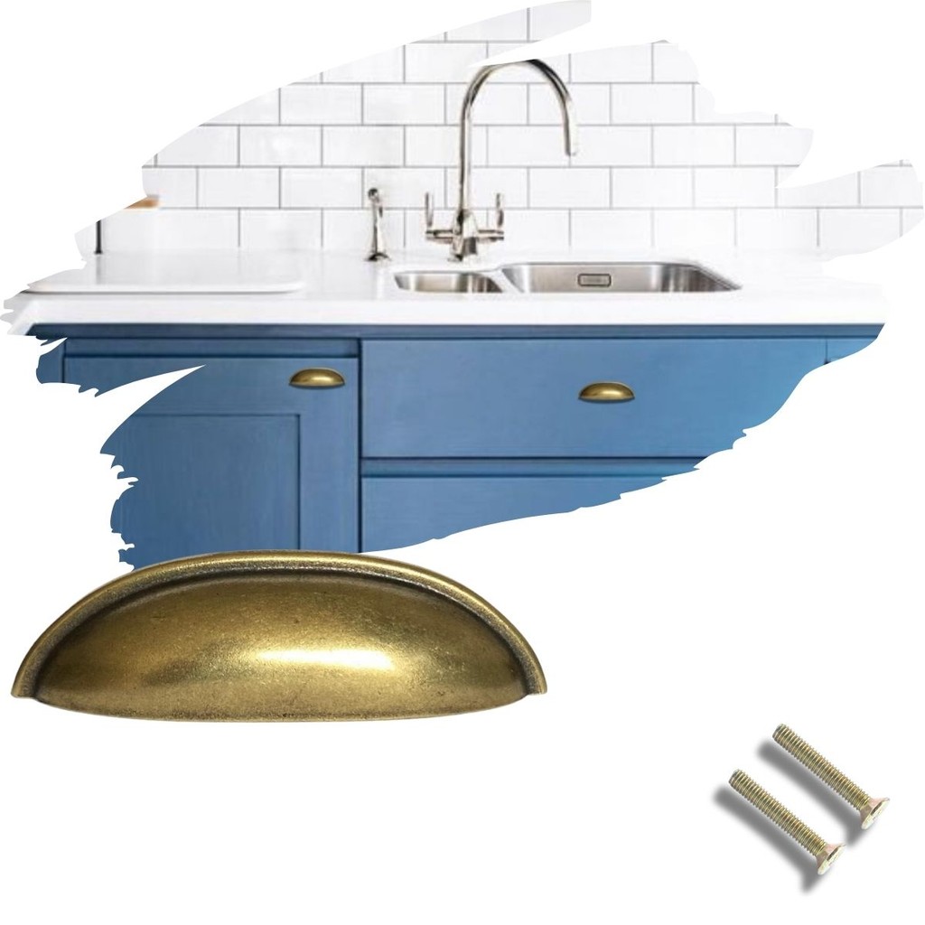 1 Puxador Concha Meia Lua, Ouro Velho Estilo Retrô, para Gaveta, Armário, Móveis, em Metal em Oferta na Shopee