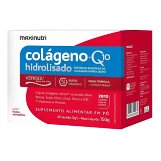 Colágeno Hidrolisado Q10 Verisol 30 Sachês Frutas Vermelh. Maxinutri em Oferta na Shopee