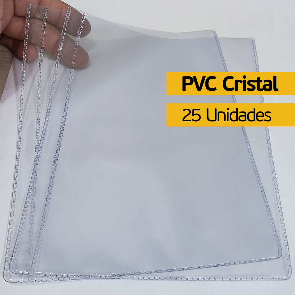 25 Envelopes Canguru PVC Cristal 15x21 para agendas