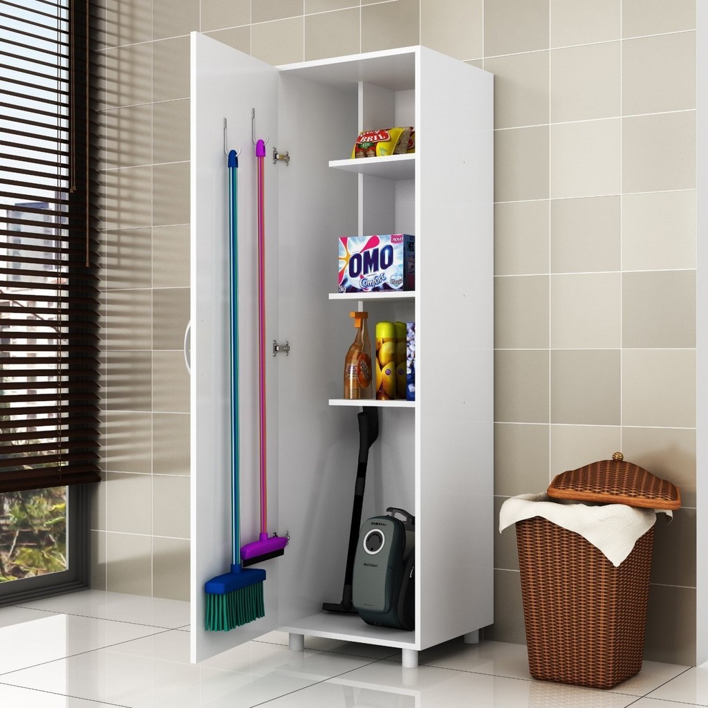 Armário Multiuso 1 Porta 2 Ganchos para Vassouras AR202 em Oferta na Shopee
