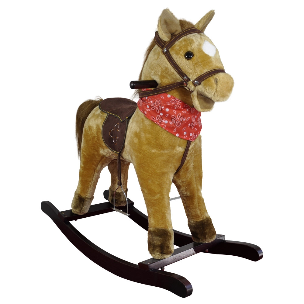 CAVALO DE BALANCO REVESTIDO EM PELÚCIA - CAA 0117