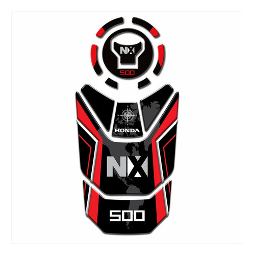 Adesivo Protetor Tanque Tankpad e Bocal 3d Resinado para Moto Nova Honda NX 500 MS088