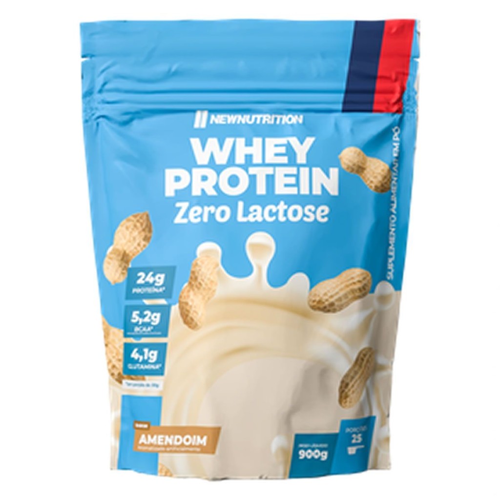 Whey Protein Zero Lactose - 900g Refil Amendoim - NewNutrition