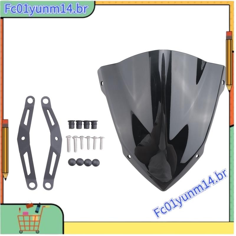 Defletor De Para-Brisa De Motocicleta Com Suporte Yamaha MT03 MT 03 MT25 25 2020 2021 Preto