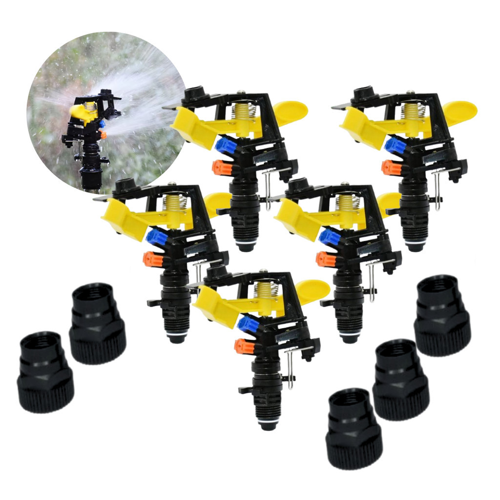 Kit 5 Aspersor 3/4 Setorial Espiga De Impacto Irrigador 3/4 Horta, Jardim, Gramado e Lavoura