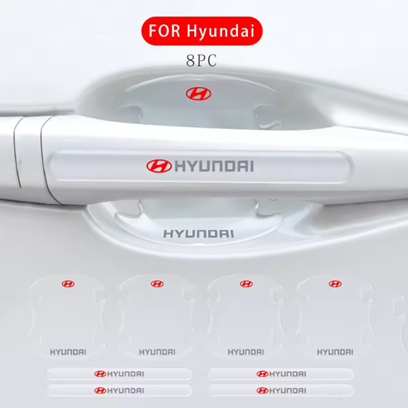 Para Hyundai i30n Kona nline Veloster Tucson Sonata Transparente Maçaneta Da Porta Do Carro Tigela Adesivos Protetores T