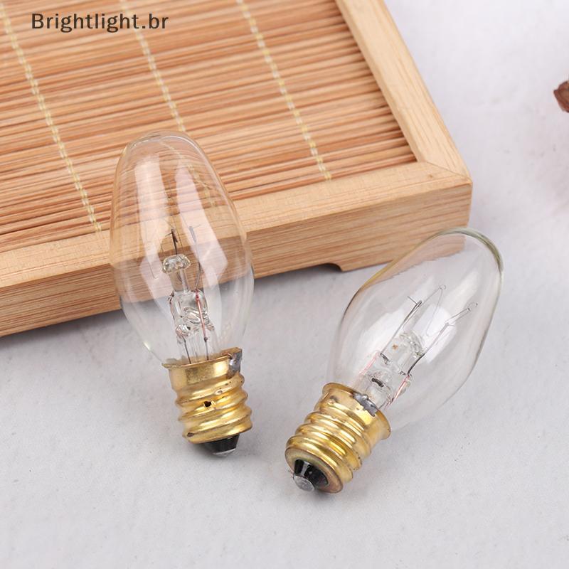 [brightlight.br] 10 Unidades E12 120V 7W Transparente Cor Amarela Quente Lâmpada De Tungstênio Para Decoração Geladeira