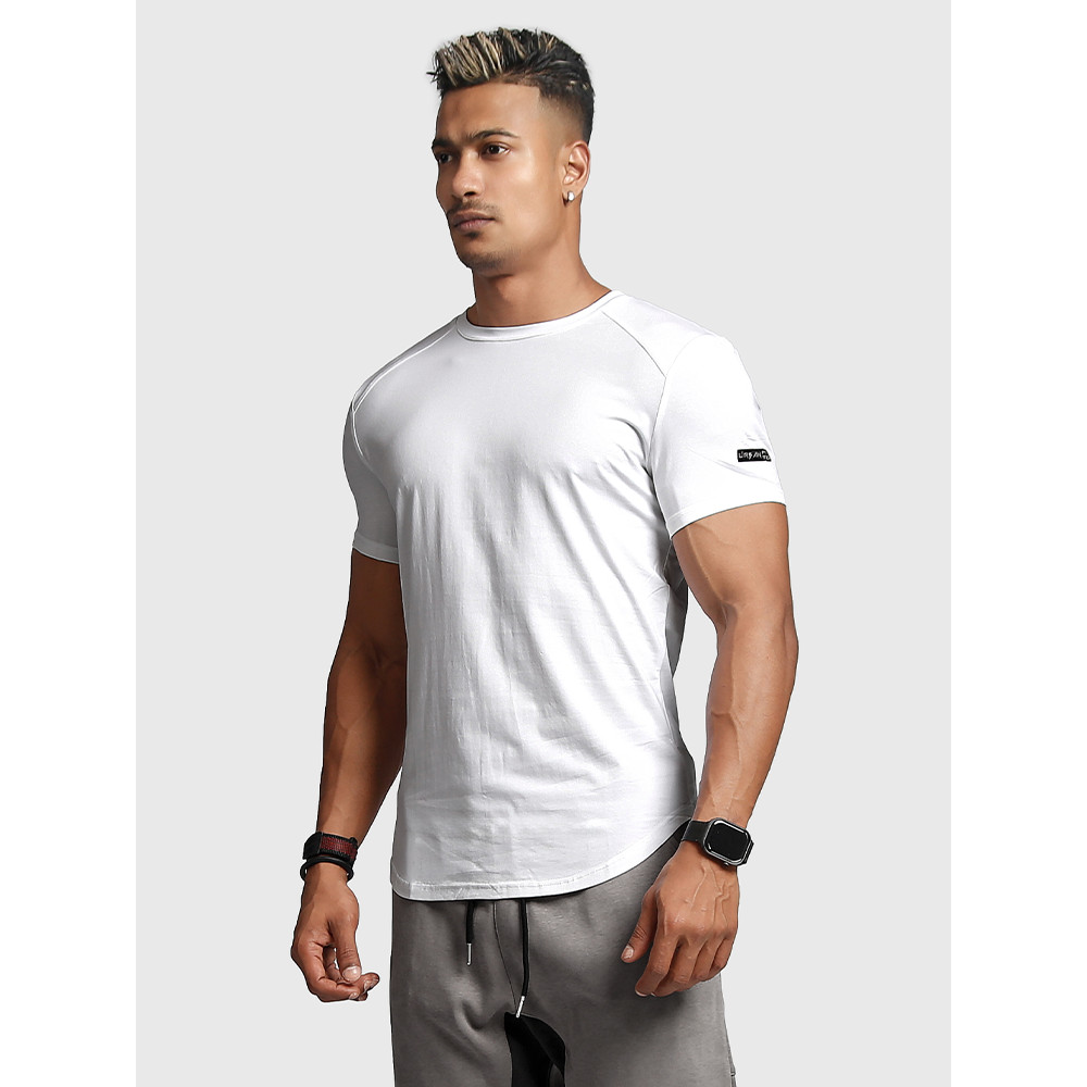 BVSN Fitness Training Muscle Manga Curta Esportes Correndo Camiseta de Secagem Rápida Ao Ar Livre Casual Slim-Fit Em Tor