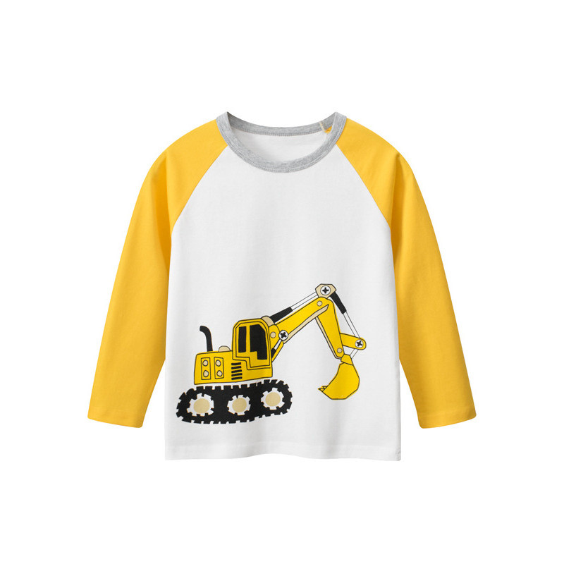 27 crianças roupas infantis de algodão puro camiseta de manga comprida primavera outono novo estilo meninos camisa de fu