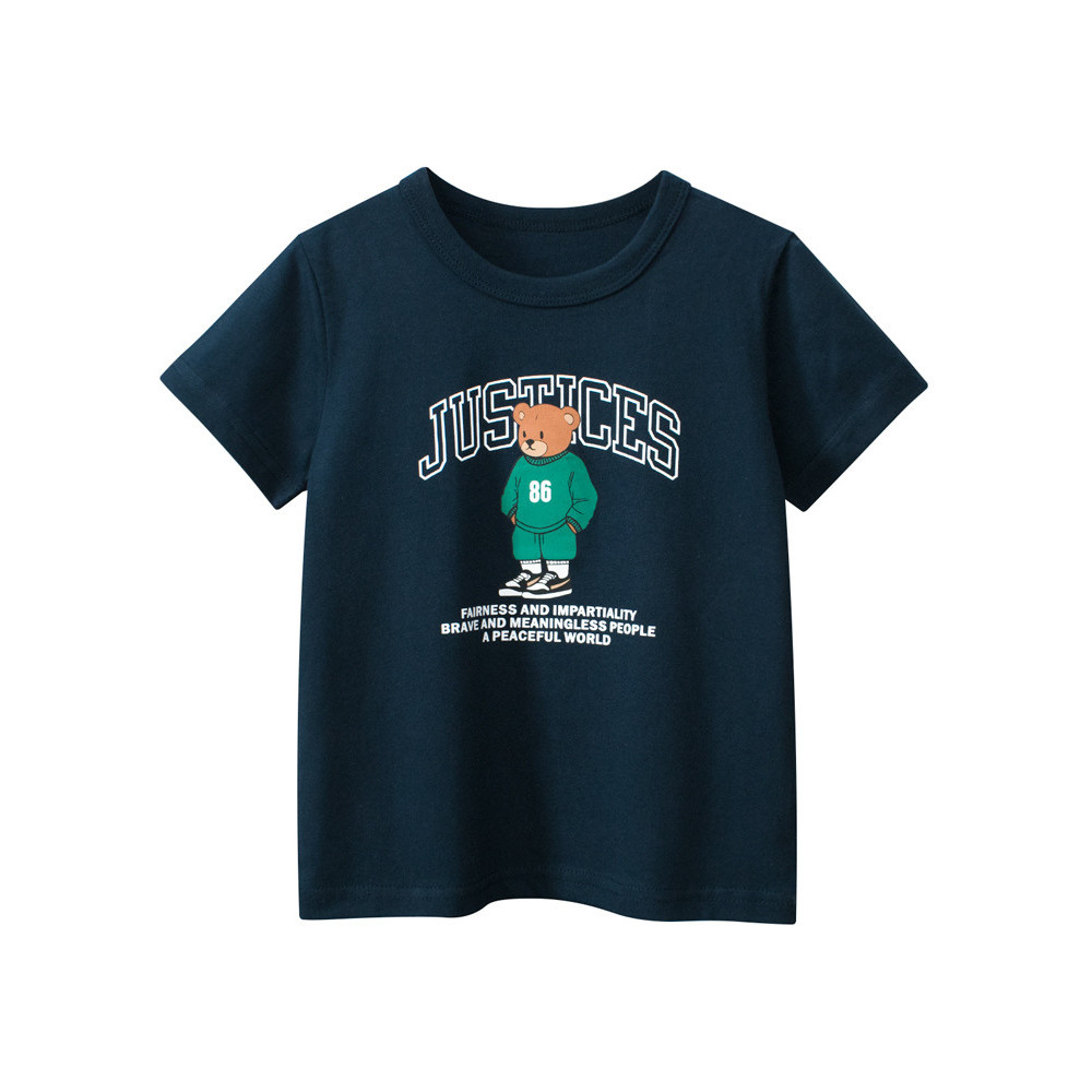 27 crianças puro algodão meninos verão manga curta camiseta novo estilo moda pequeno médio crianças bebê dos desenhos an