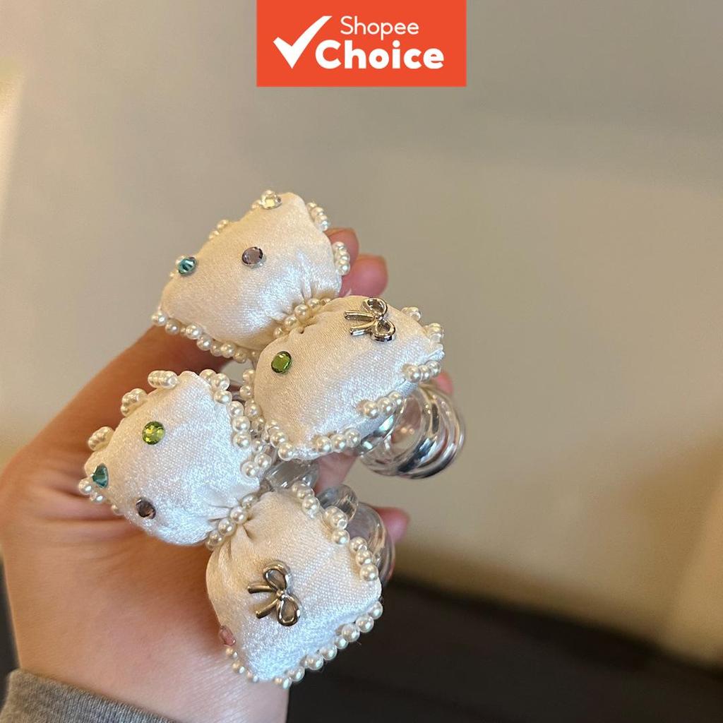 Laço De Cabelo Com Cabo Telefônico Sparkle Diamond Bow – Alta Elasticidade , Cor Gelatinosa , Para Mulheres E Meninas