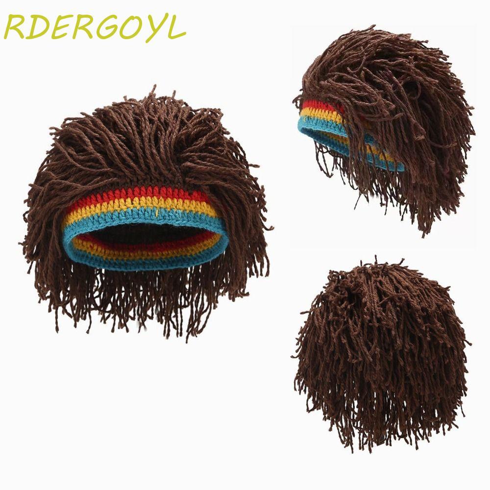 RDERGOYL Peruca Masculina Boate Bar De Fibra Resistente Ao Calor Acessórios Para O Cabelo Engraçado Festa Balaclava Arte