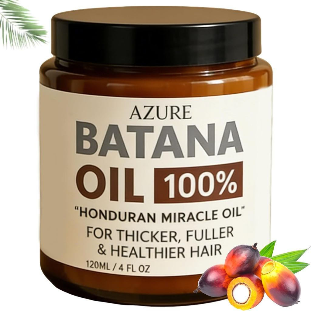 Óleo de Batana Azure para Crescimento Capilar – 100% Puro, Óleo Hidratante para Cabelos Mais Grossos e Fortes e Saúde do