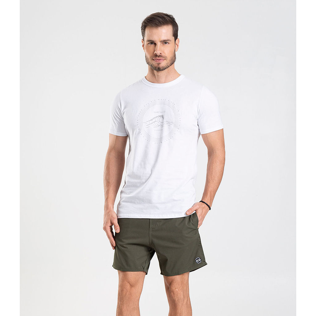 Bermuda Masculina De Microfibra Sarjada Long Bong Verde