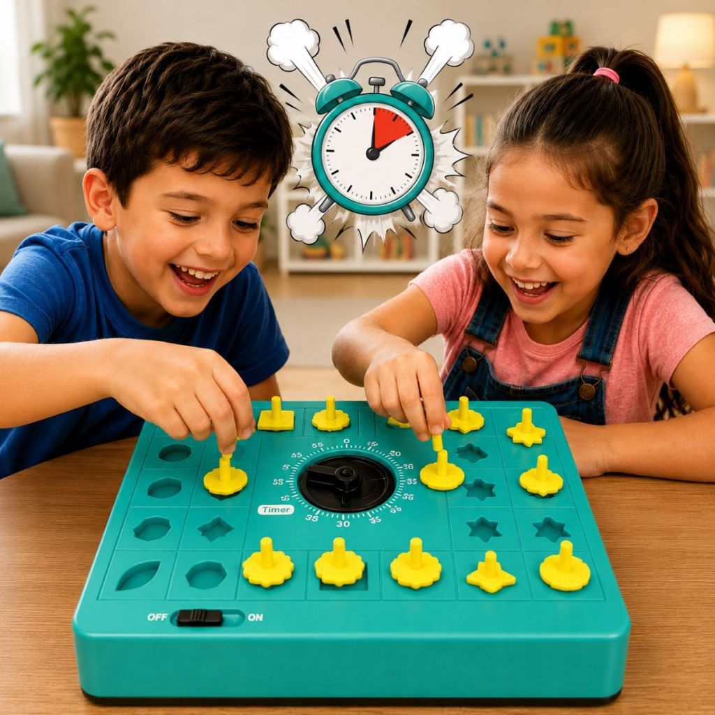 Brinquedo Educativo Quebra-Cabeça de Combinação com Timer Raciocínio Lógico Coordenação Motora e Desafio Infantil