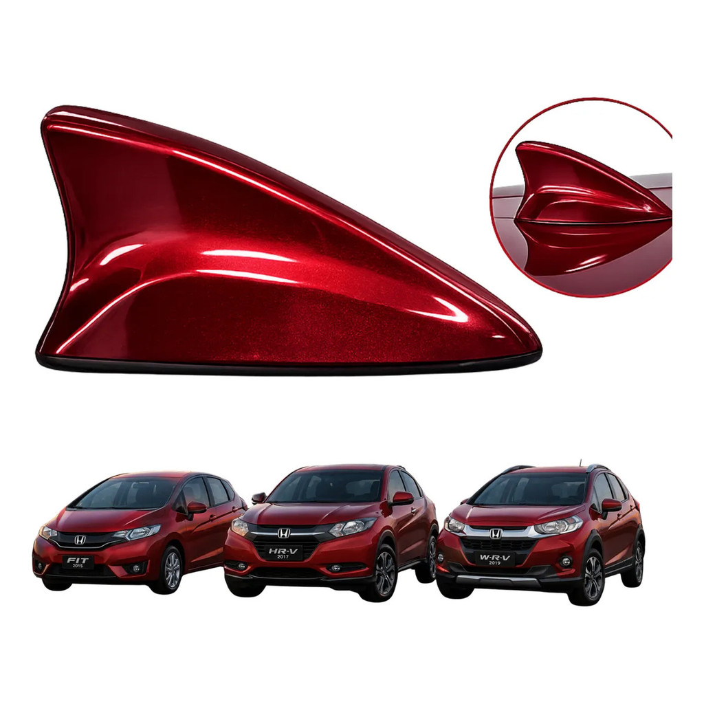 Antena Shark Tubarão Honda  Vermelha Mercúrio Perolizada-HR-V \ WR-V \ FIT