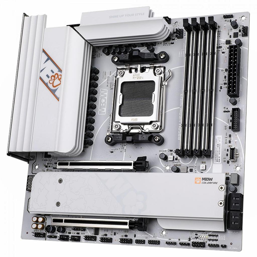 Placa Mãe Colorfire B850M-MEOW WIFI7 V14, Chipset B850, AMD AM5, MATX, DDR5 — imagem 2 de 2