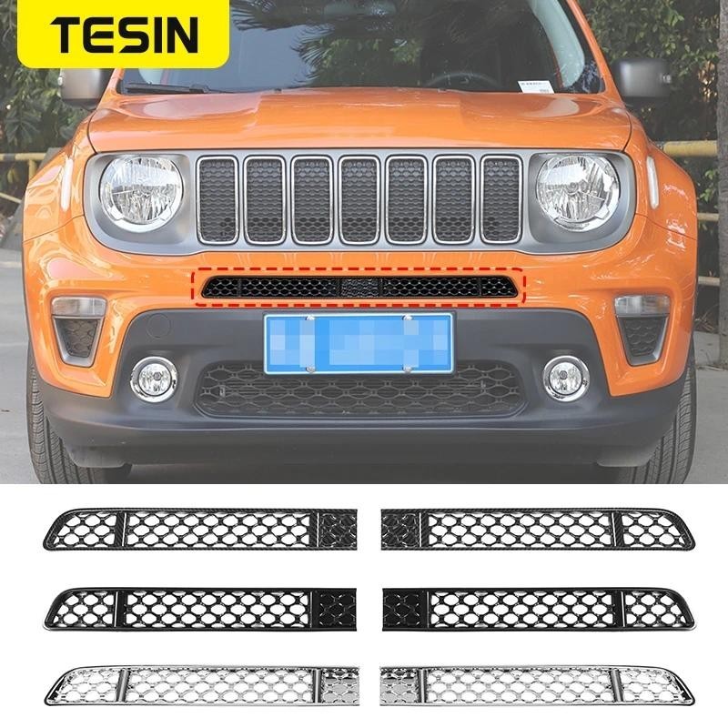 Para Jeep Renegade 2019 2020 2021 Grade Dianteira Malha Inseto Net Decoração Capa Guarnição Adesivo ABS Cromo Acessórios