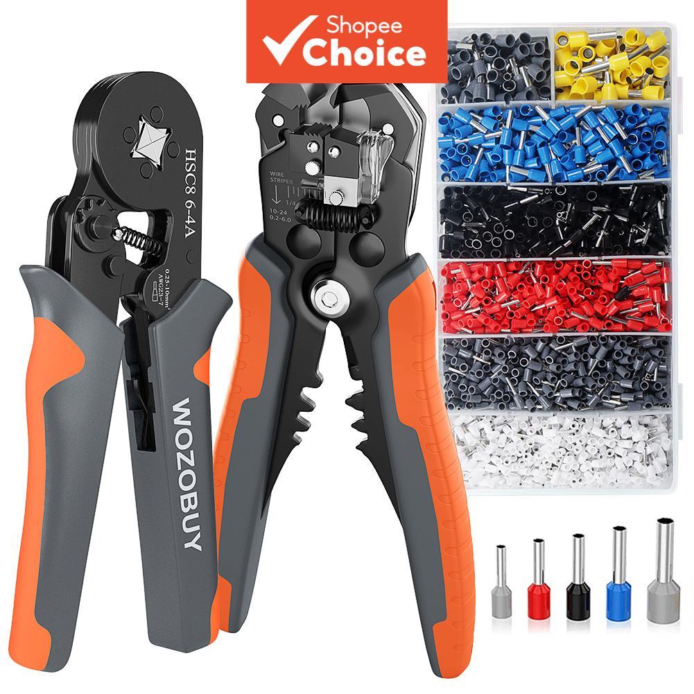 Alicate crimpador 1set, Alicate crimpador terminal tubular, HSC8 6-4A/0.25-10mm 2, HSC8 6-6A/0.25-6mm 2, Fixadores de