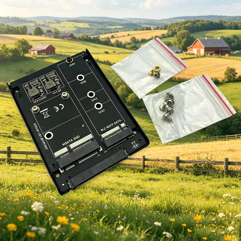 Placa Adaptadora 2 em 1 M2 NGFF Key B & MSATA SSD para Conversor SATA 2.5 com Soquete de Metal para SSD mSATA de Tamanho