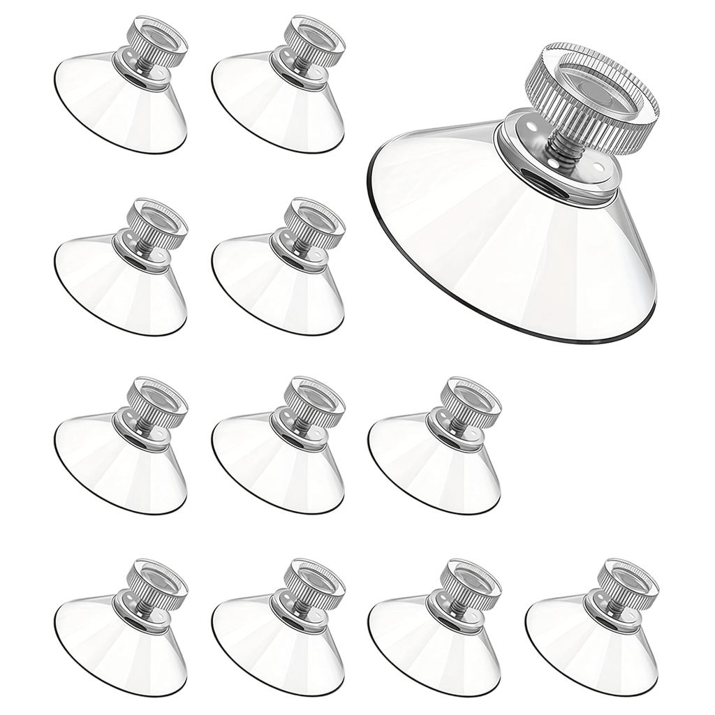 Pacote com 12 Ventosas de 32mm de Alta Resistência, Ventosas para Vidro com Porca Rosqueada, Ventosas para Janelas de Vi