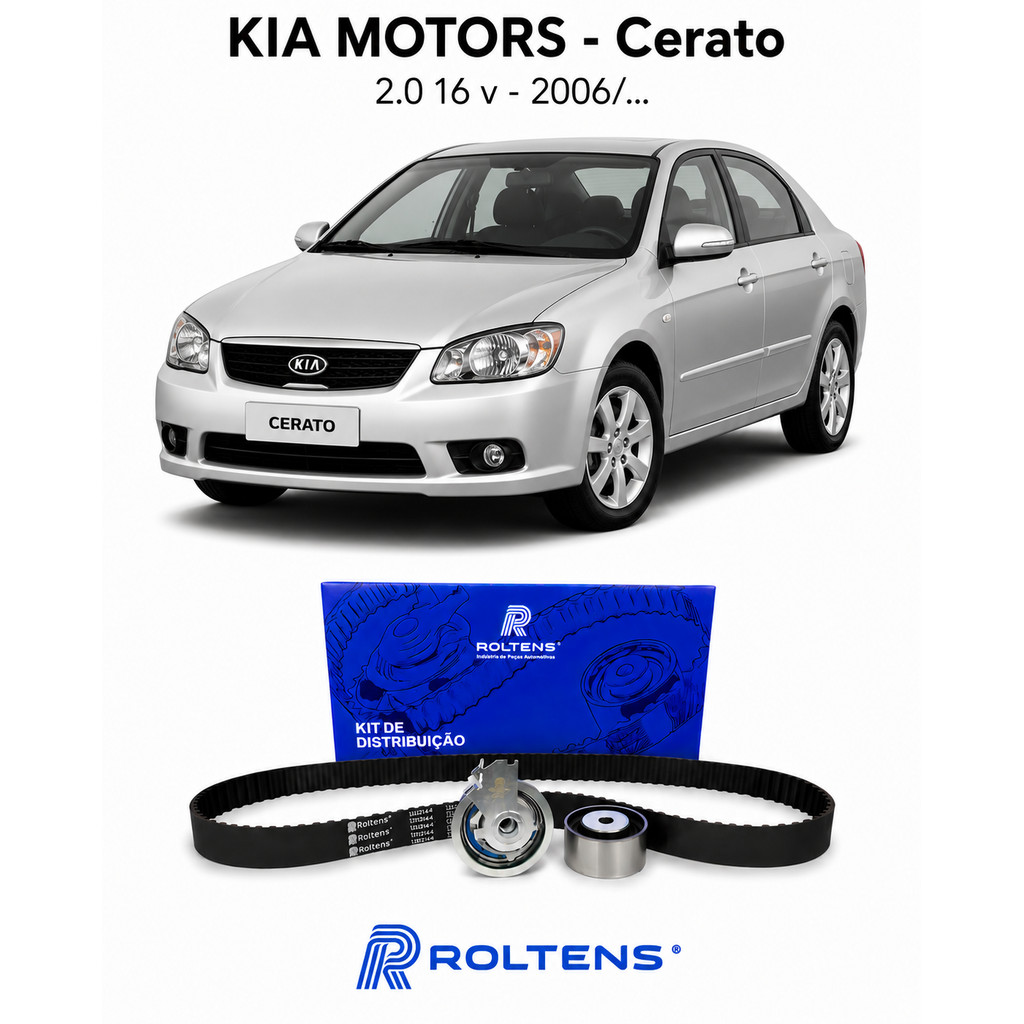 Kit Correia Dentada CERATO 2.0 16V 2006 em diante Roltens Ref CT937k2 KTB951 KS606