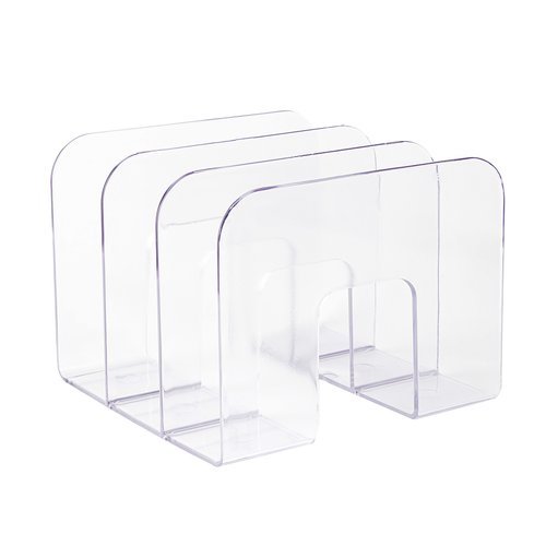 Organizador Livros Acrílico Transparente 3 Divisões Escritório Decoração Prático Resistente