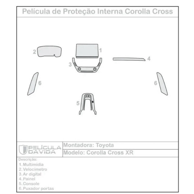 Película Premium Ppf Kit Interno Corolla Cross Xrx 2026