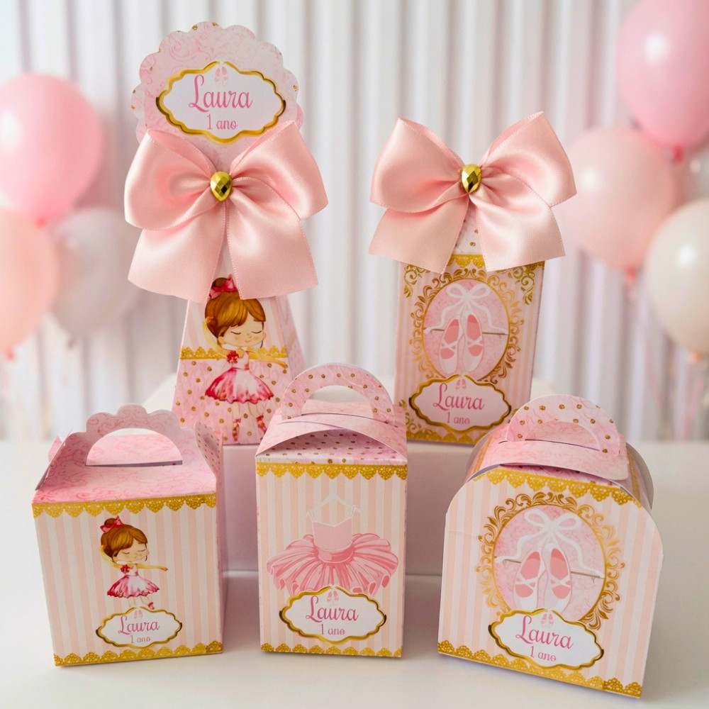 Kit de Caixas Bailarina Personalizada + BRINDE /Lembrancinha de Festa /Aniversário