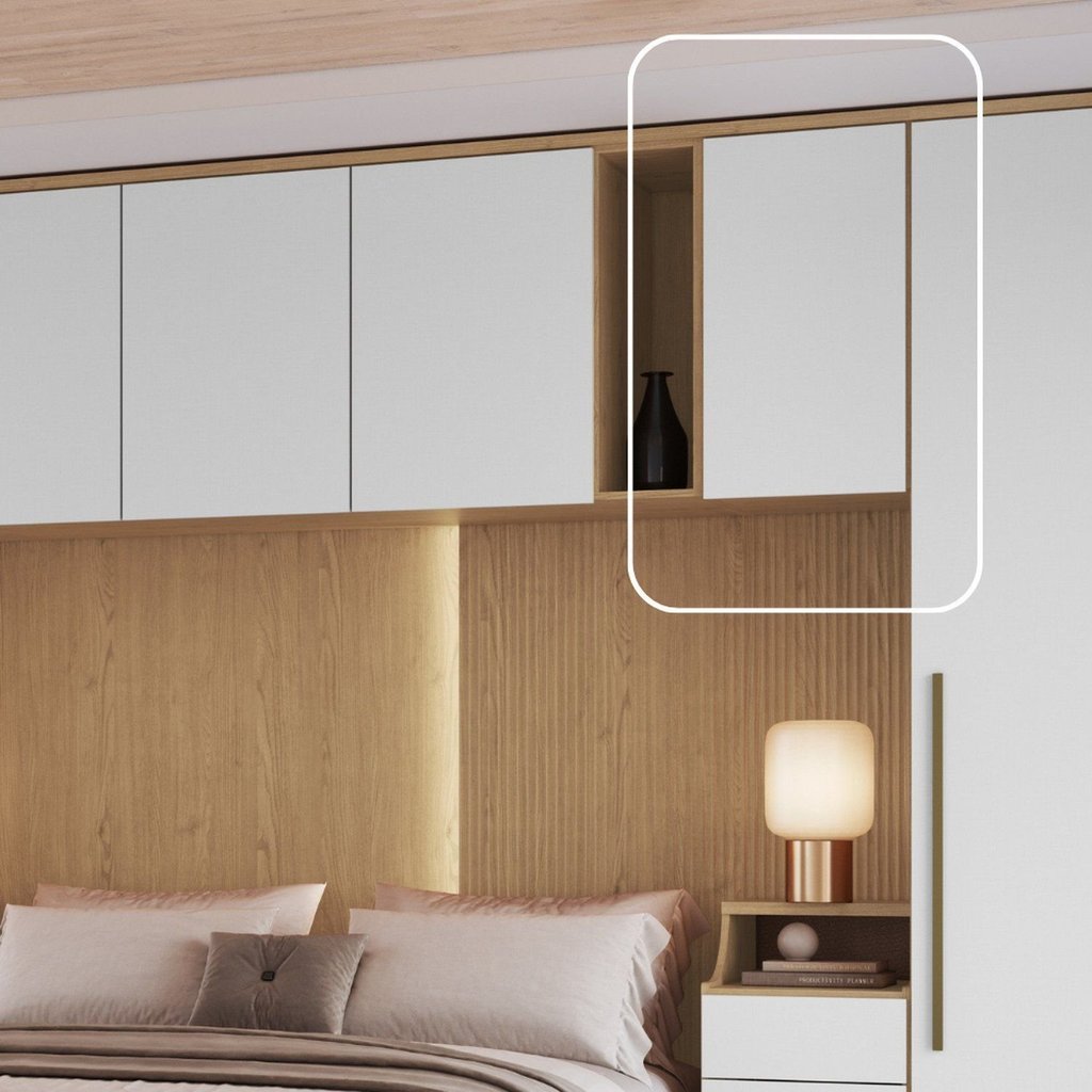 Modulo Aéreo 1 Porta Elegance 73cm x 54cm Marrom/Angelin/Blanc Angelin/Blanc