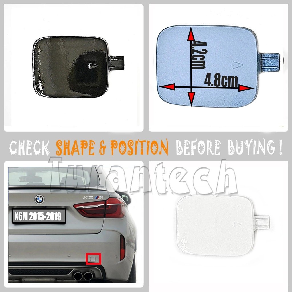 Capa De Reboque Traseira Para 15-19 BMW Série M F86 Fit X6M X6 SAC 2015 2016 2017 2018 2019 Amortecedor Gancho Olho Boné