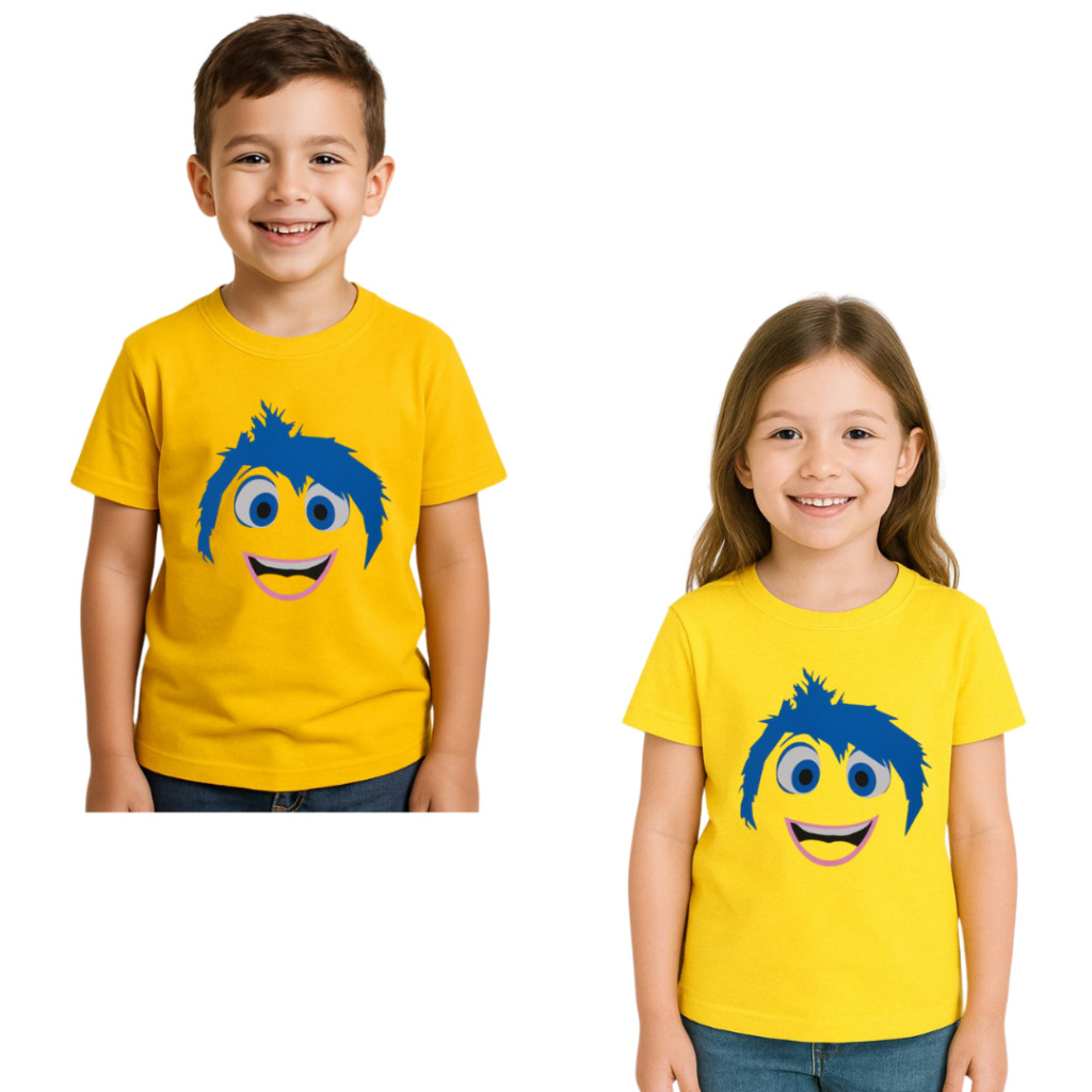 Camisa Camiseta Infantil Divertidamente Emoções Alegria Raiva Tristeza Ansiedade Personagens