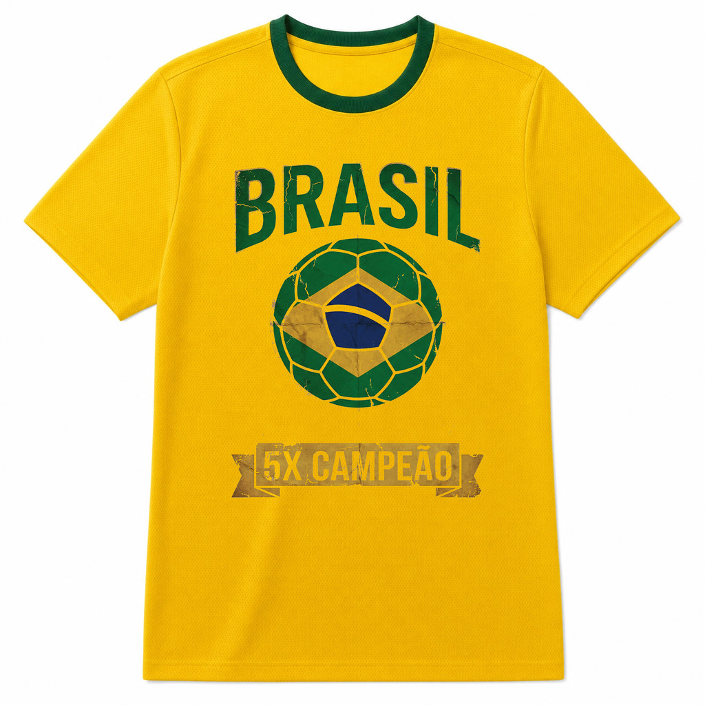 Camiseta Masculina Brazil 8 Estampada Seleção Camiseta 100% Algodão Oversized Plus Size Streetwear Retrô
