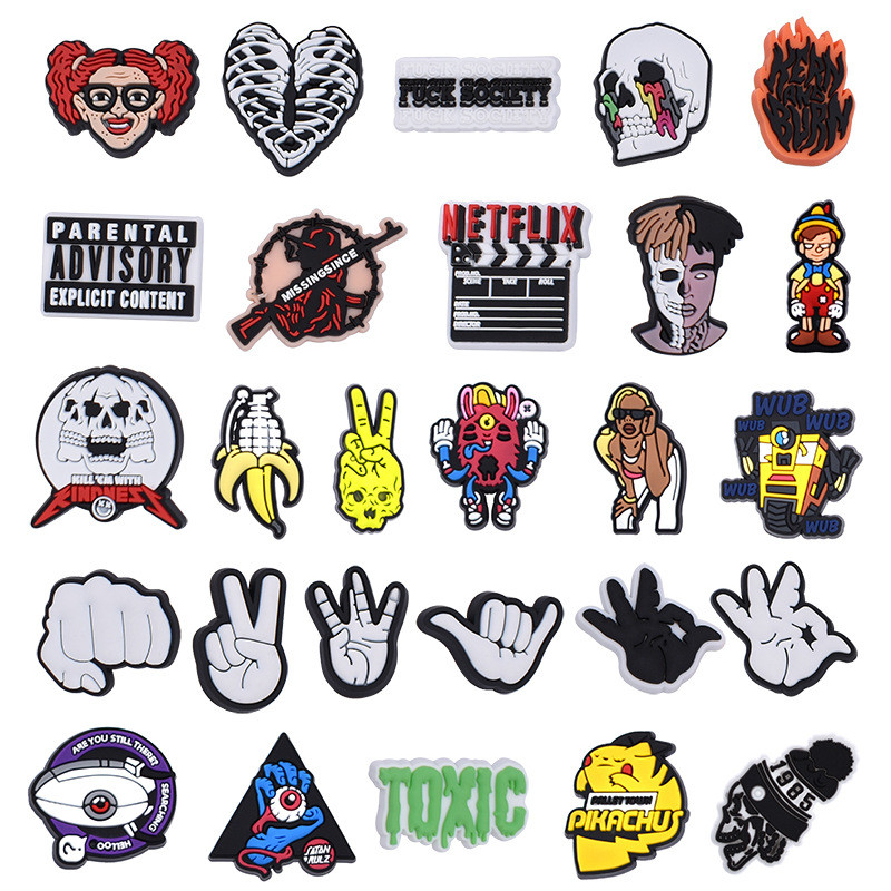 DIDOU PVC Sapato Encantos Acessórios Netflix Decoração Moda Fivelas Para Tamanco Sandálias Pino Presentes De Aniversário