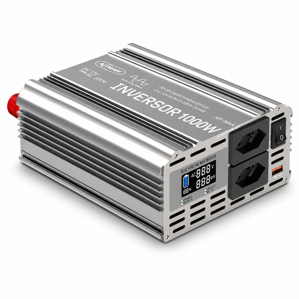 Conversor Inversor de Tensão 12V para 220V Onda Senoidal Pura 1000W Pico 2000W USB QC3.0 KP-584A