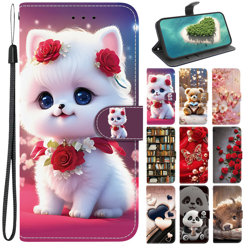 Para Samsung Galaxy Quantum2 A82 5G Cute Cat Panda Butterfly Phone Case A72 A52 A52S A42 A32 A22 4G A12 5G M42 5G A426 C