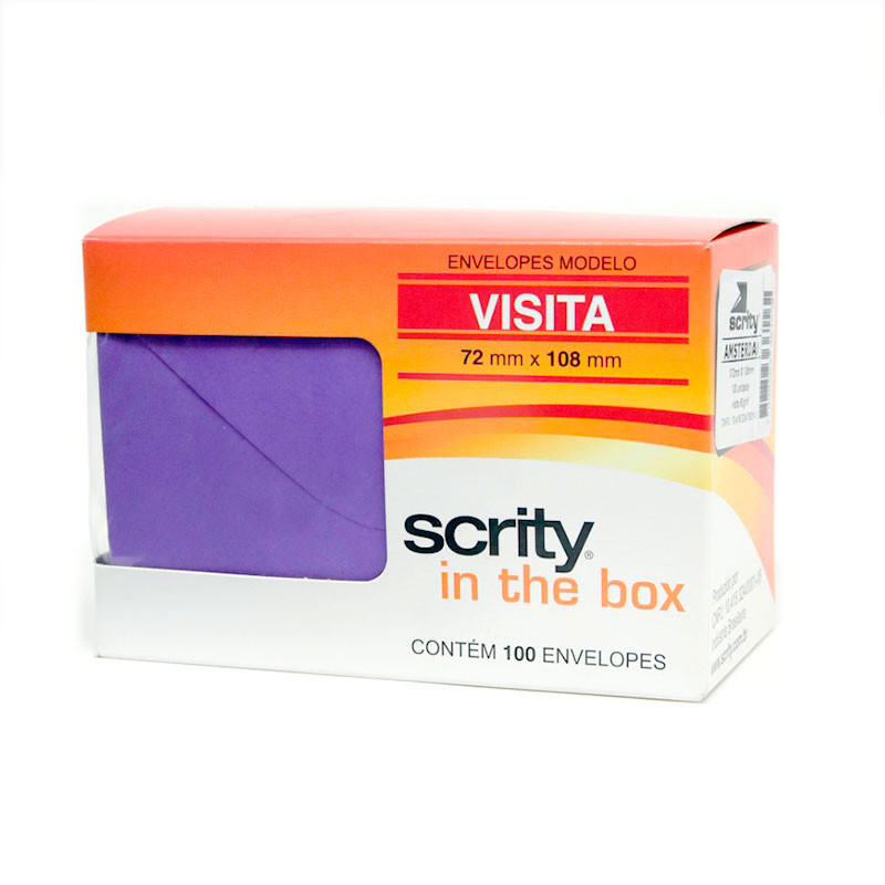 Envelope Color Plus Roxo 72x108mm 100und Scrity em Oferta na Shopee
