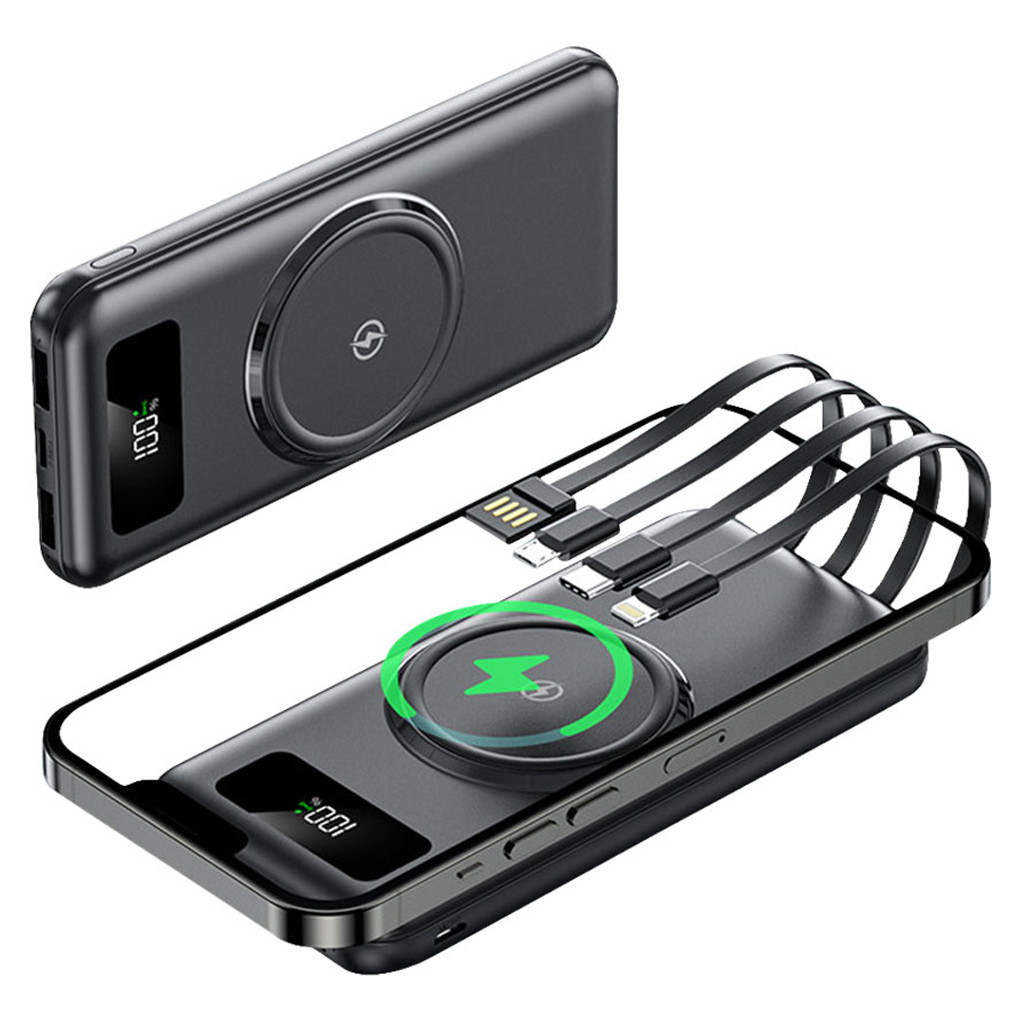 Power Bank Portátil 20000mah Com 4 Cabo De Carregamento